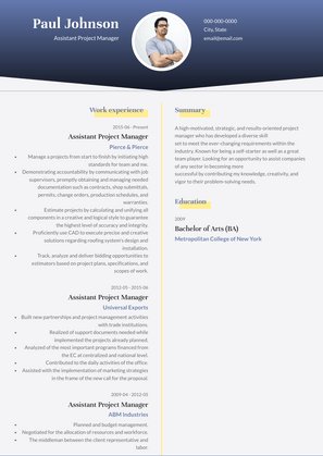 Assistant Project Manager Resume Sample and Template