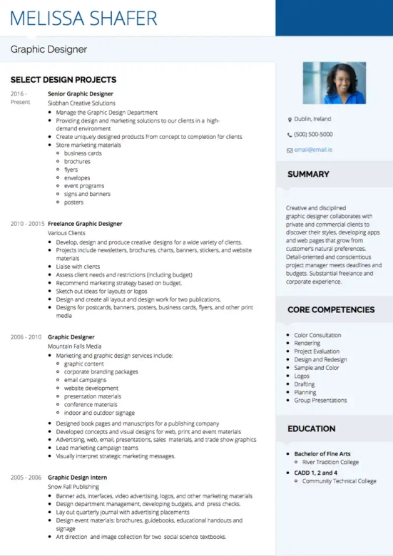 design resume skills