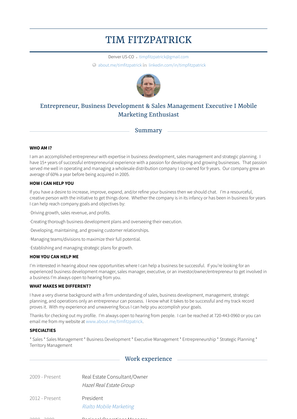 Real Estate Consultant/Owner Resume Sample and Template