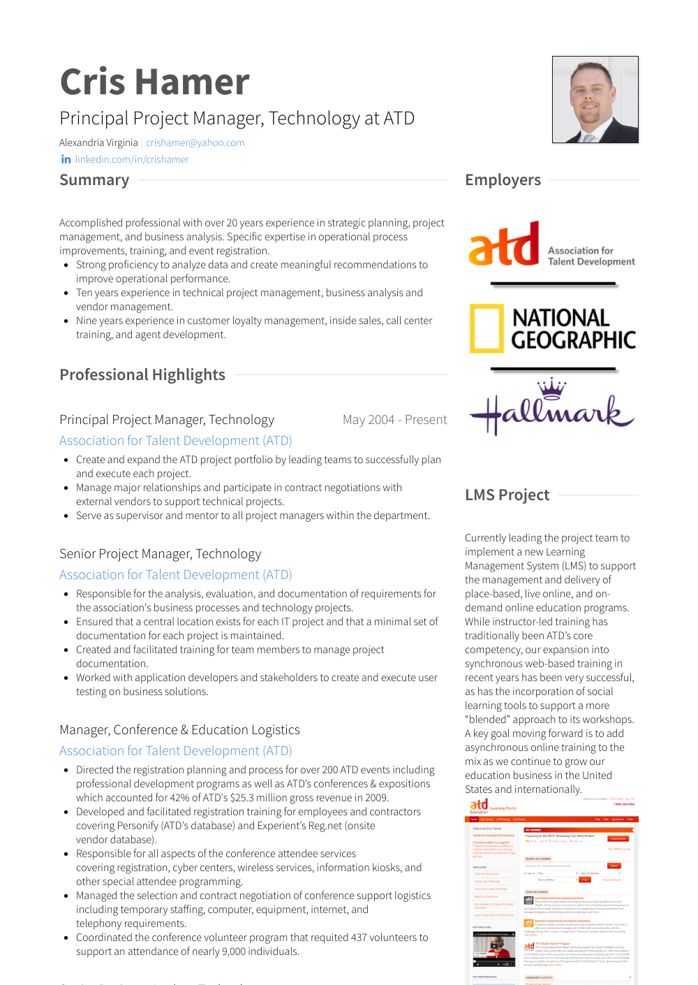 Technology Resume Samples and Templates | VisualCV