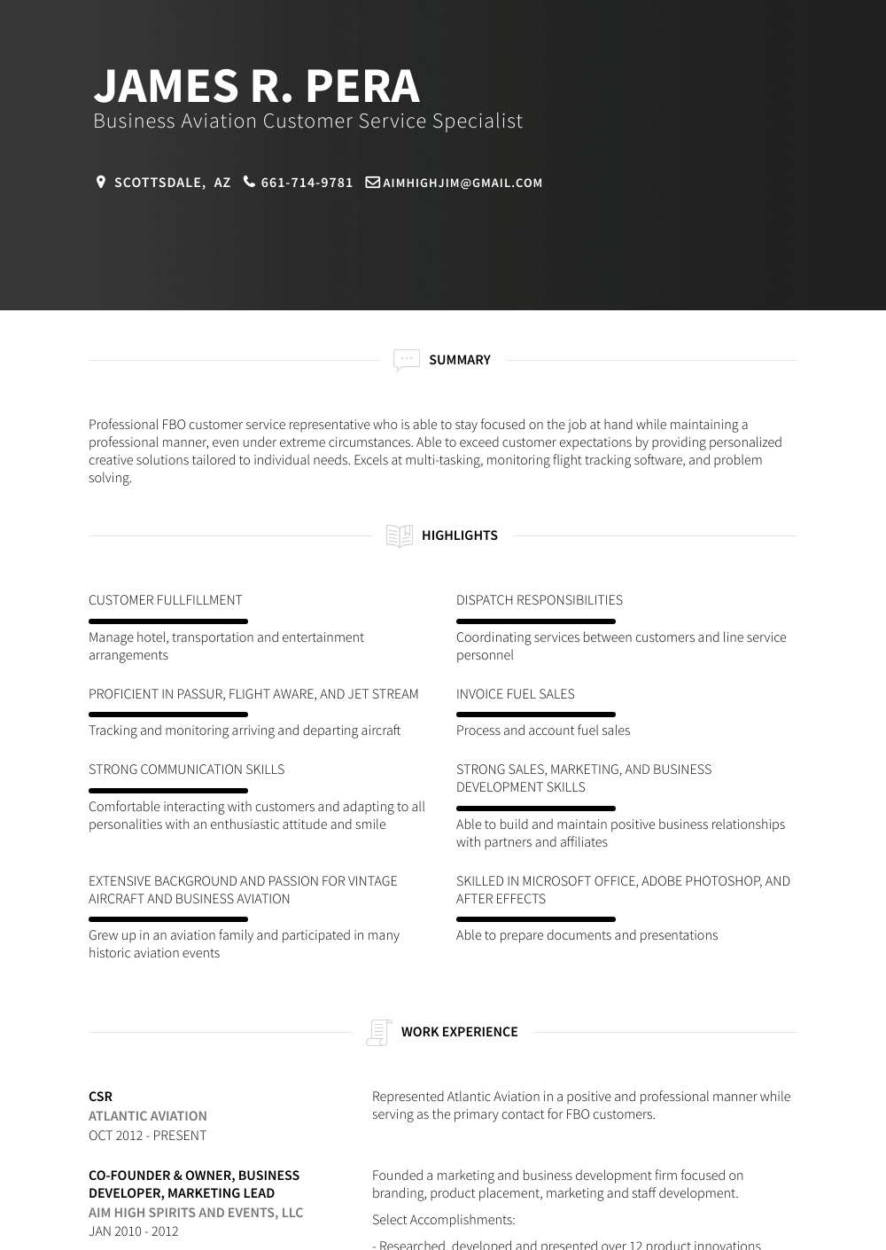Csr Resume Samples and Templates | VisualCV