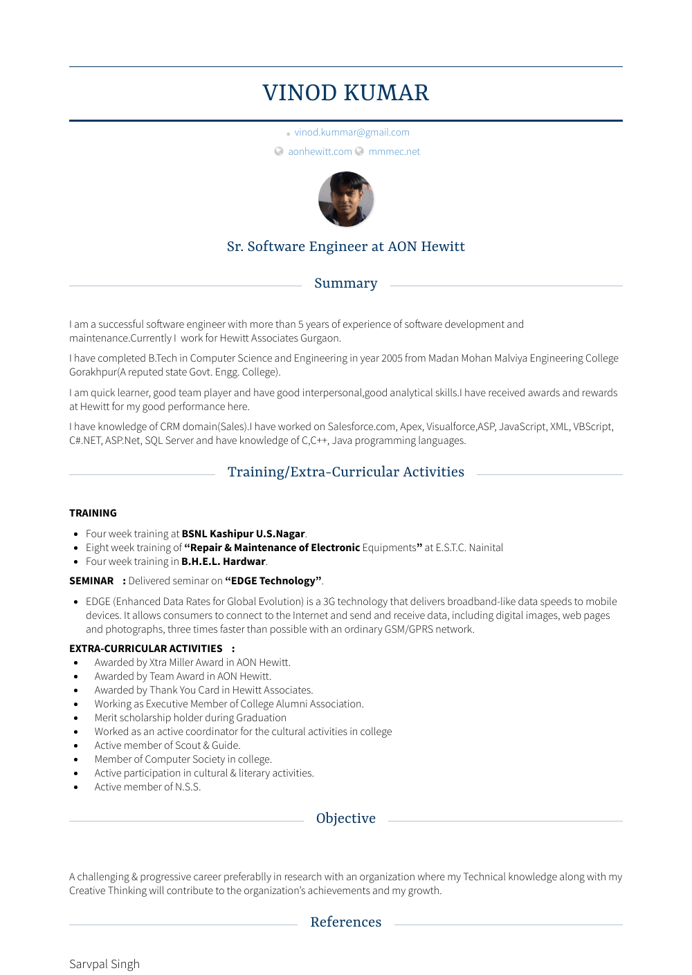 Sr. Software Engineer Resume Samples and Templates | VisualCV