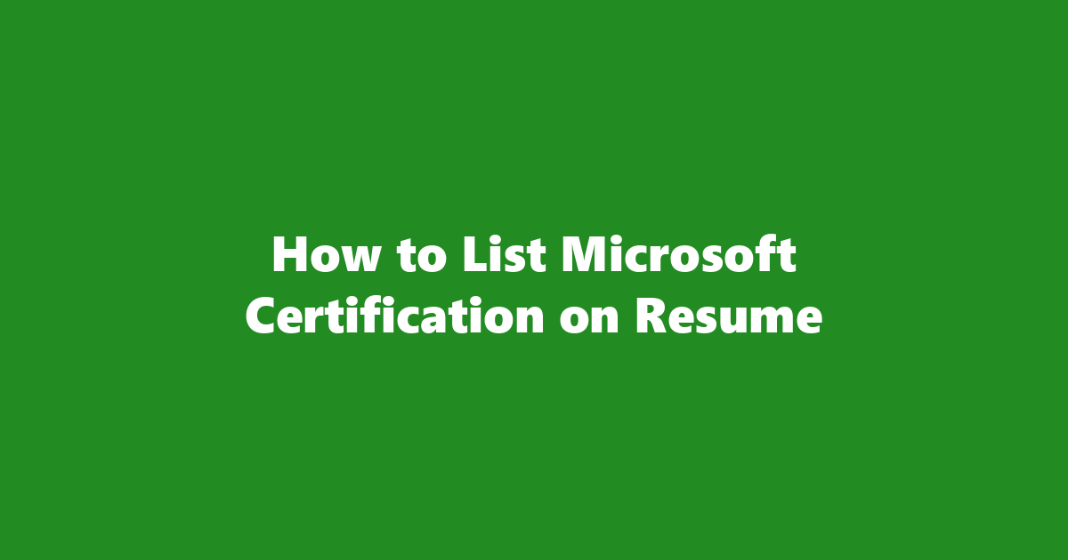 Microsoft Wexample Microsoft Certification: Listing Tips & Examples
