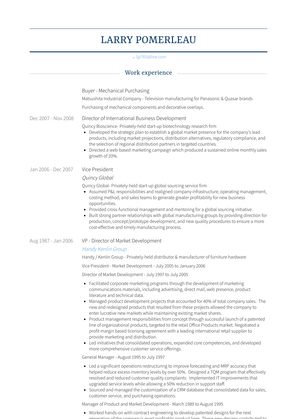 Buyer   Mechanical Purchasing Resume Sample and Template