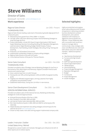 Regional Sales Director Resume Sample and Template