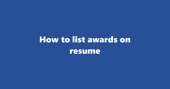 awards on resume banner image
