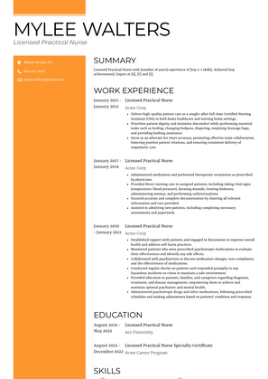 Licensed Practical Nurse Resume Sample and Template