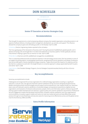 Sr. Consultant, Strategic Services Resume Sample and Template