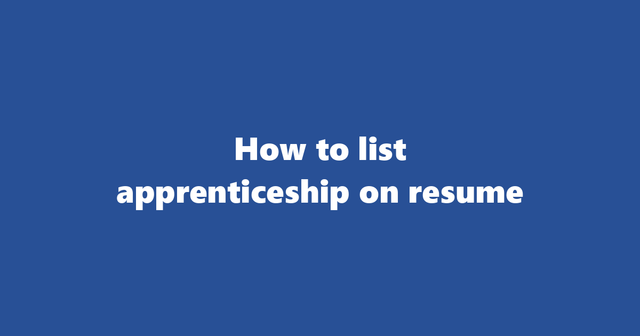 apprenticeship on resume banner image