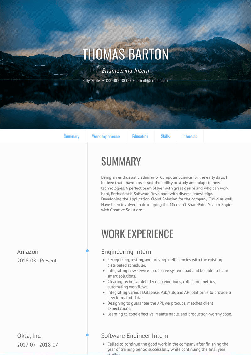 Engineering Intern Resume Sample and Template