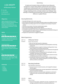 Two Column Resume Template and Example - Avant by VisualCV	