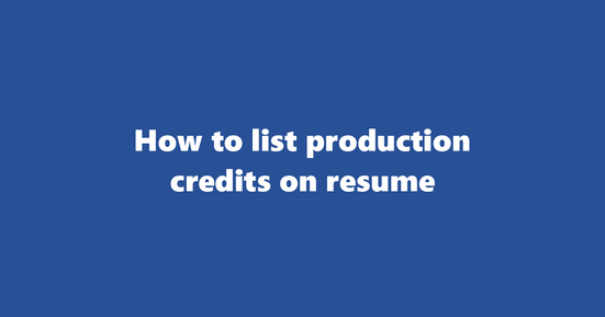 production credits on resume banner image