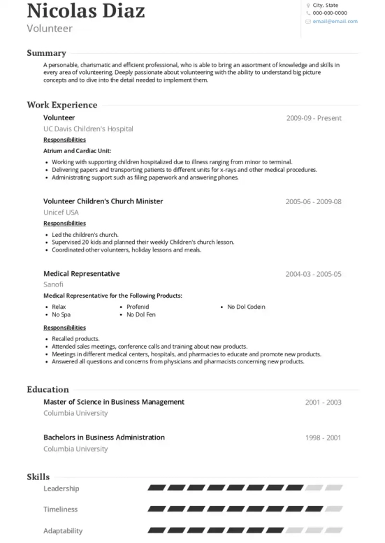 Volunteer Resume Objective Examples