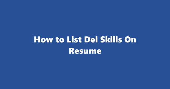 dei resume skills