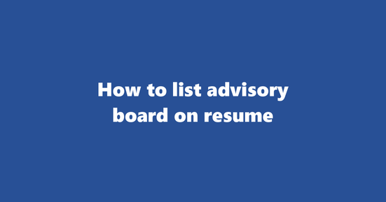 advisory board on resume banner image
