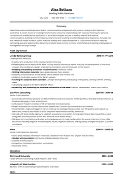 ATS CV Template and Example by VisualCV