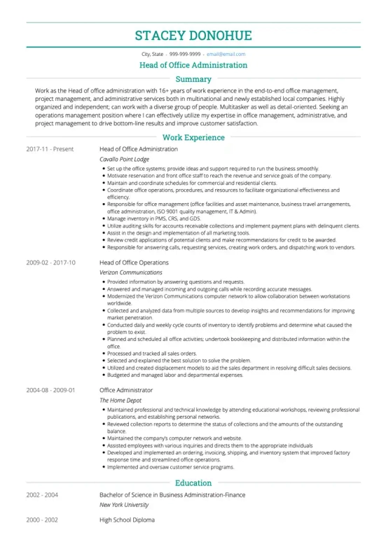 Office Administrator Resume Objective Examples