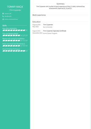 Trim Carpenter Resume Sample and Template