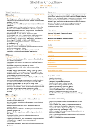 IT Consultant Resume Sample and Template