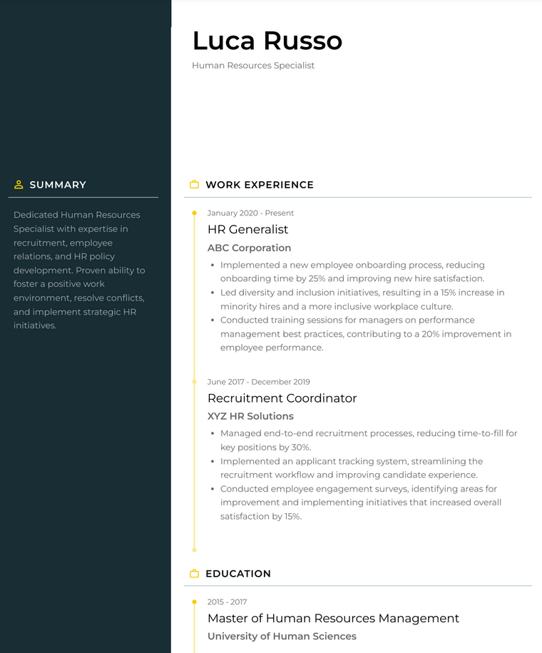Visual Resume Template - Denali