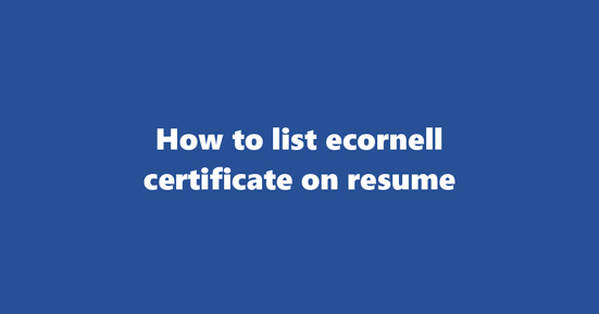 ecornell certificate on resume banner image