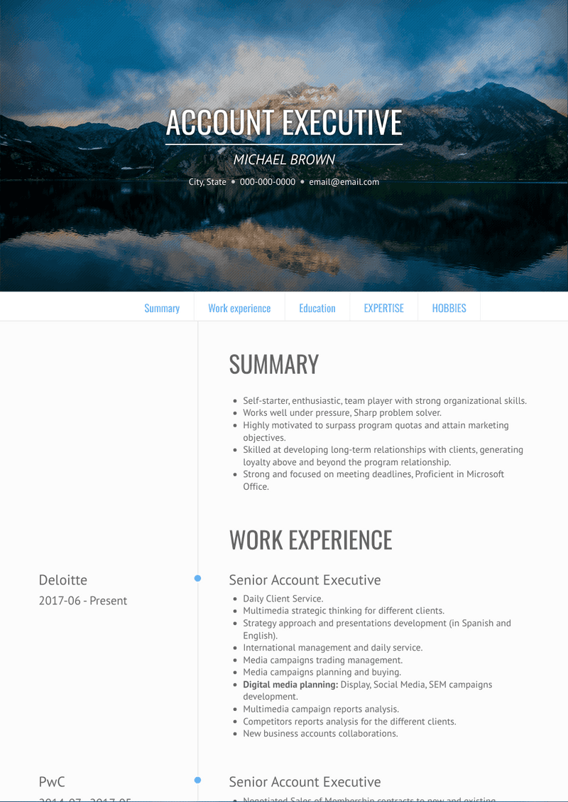 Account Executive Resume Sample and Template