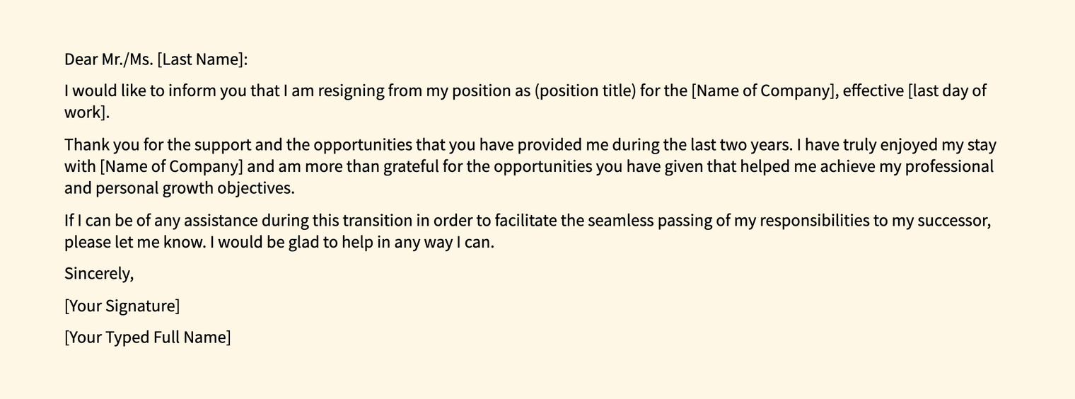 How To Write A Resignation Letter with Examples Templates 