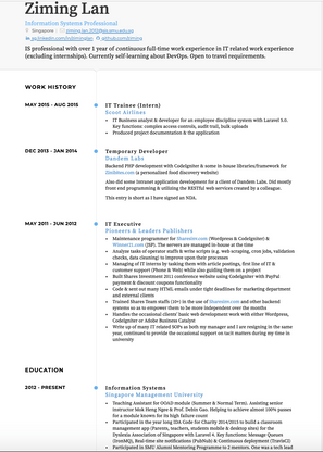 Trainee CV Example and Template