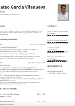 Dentista Resume Sample and Template
