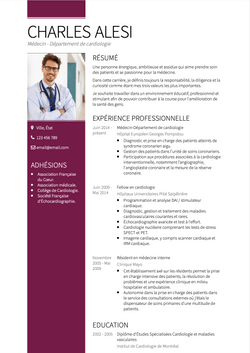 Médecin  Resume Sample and Template