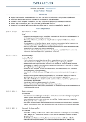 Business Analyst Resume Objective Examples