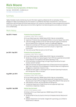 军事 Resume Sample and Template