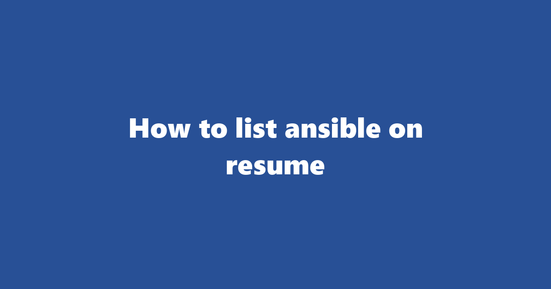 ansible on resume banner image