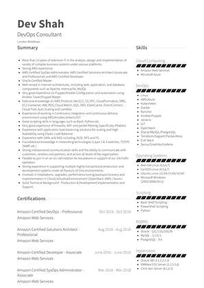 Sr. Consultant Resume Sample and Template