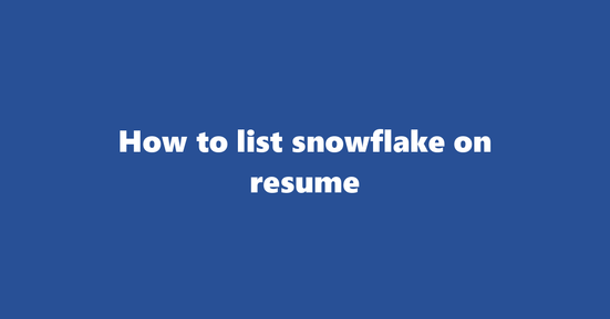 snowflake on resume banner image