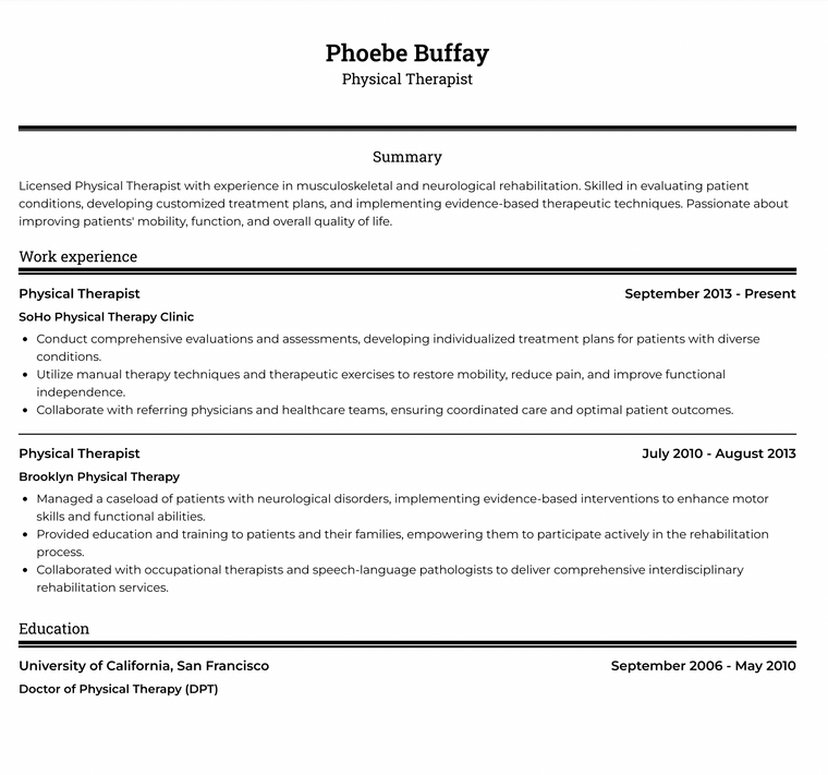 Single Page Medical Resume Template - ATS