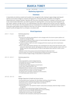 Apprentice Resume Sample and Template