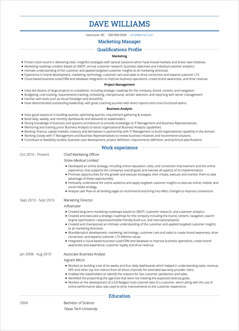 Combination Resume Example