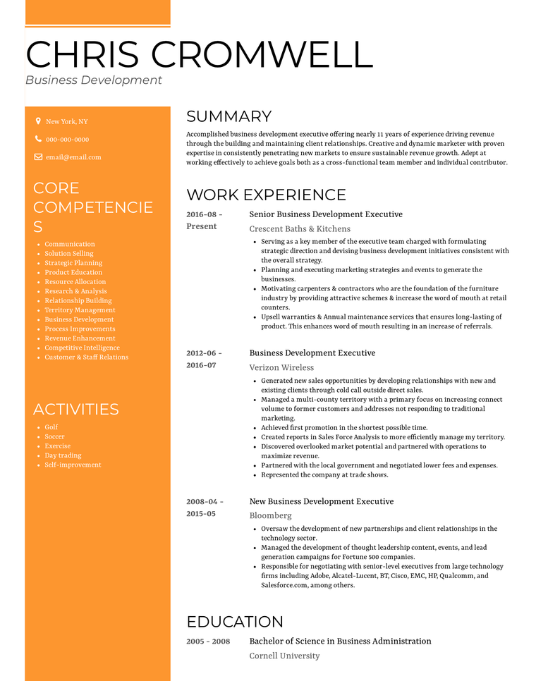 Best free resume template example: Gallant