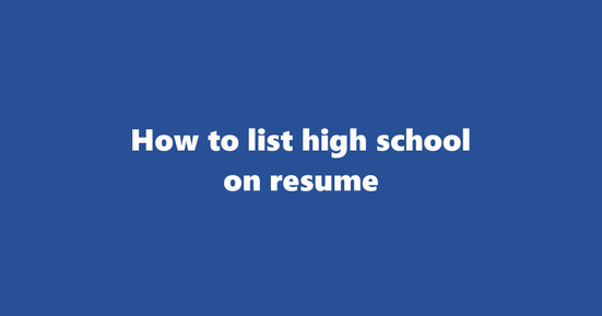high school on resume banner image