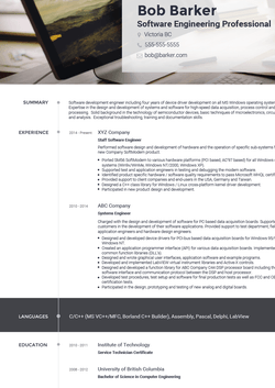 Marketing CV Template and Example by VisualCV	