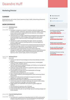Marketing Director Resume Sample and Template