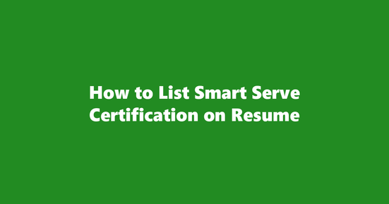 smart serve certification on resume banner image