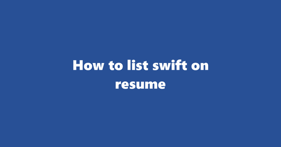 swift on resume banner image