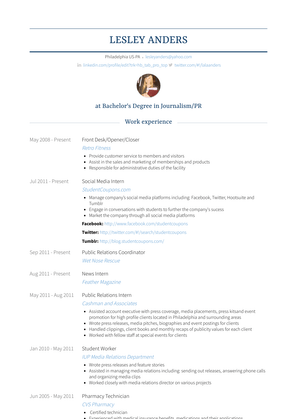 News Intern Resume Sample and Template