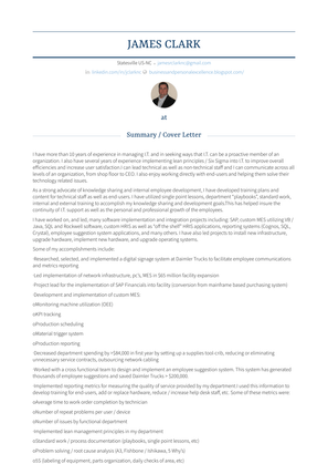 Manager I.T. / Information Security Administrator / Six Sigma Bb Resume Sample and Template