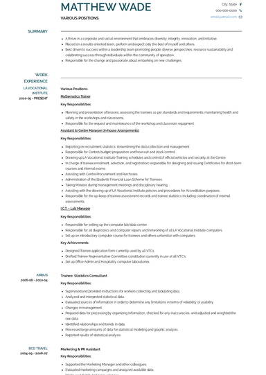 Best Various Positions Resume Sample and Template for 2026 Various Positions Resume Sample and Template