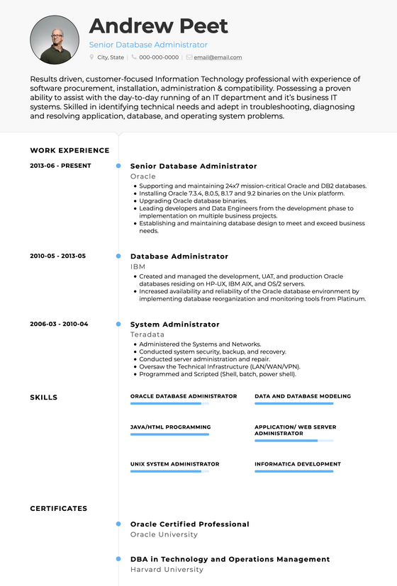 Elegant Resume Template and Example - Air by VisualCV	