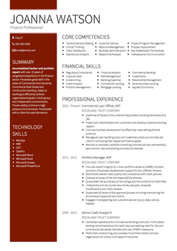 Finance Professional CV Example and Template