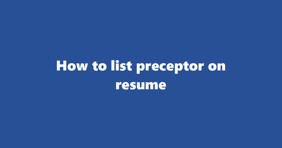 preceptor on resume banner image